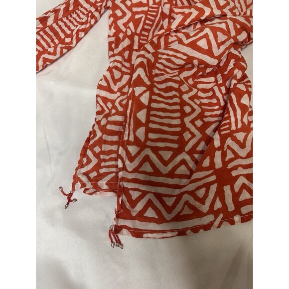 ROBERTA ROLLER RABBIT Lightweight V-Neck Pullover Tunic Shirt Orange Size Medium - Picture 8 of 10